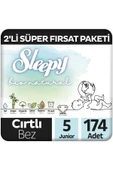 Sleepy Bio Natural Bebek Bezi 5 Numara Junior 2'li Süper Fırsat Paketi 174 Adet thumbnail 1