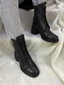 BURÇ GERÇEK DERİ SİYAH LASTİK BAĞLI KADIN POSTAL (B19) thumbnail 2