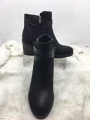 VOYAGER SİYAH GERÇEK DERİ FERMUARLI TOPUKLU KADIN BOT (B7) thumbnail 1
