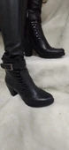 ÇİĞDEM GERÇEK DERİ SİYAH FERMUARLI TOPUKLU KADIN BOT (LYDWST B8) thumbnail 1