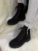 ÇİĞDEM SİYAH GERÇEK NUBUK DERİ FERMUARLI KADIN BOT (ENZO B4A) thumbnail 1