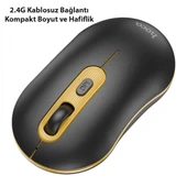 HOCO GM21 Platinium 1600dPi 2.4G Bluetooth Kablosuz Optik Mouse Siyah - 3