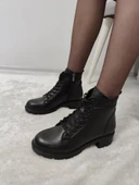 ECLİPS GERÇEK DERİ ÖNDEN BAĞLI YANI FERMUARLI KADIN KISA BOT(VOYAGER B6) thumbnail 1