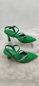 ÇİĞDEM YEŞİL KADEH ÖKÇE V KESİM TAŞLI TOPUKLU AYAKKABI thumbnail 2
