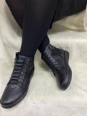 VOYAGER SİYAH GERÇEK DERİ LASTİK BAĞLI KADIN BOT (7685) thumbnail 1