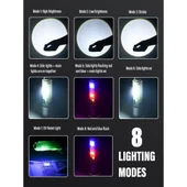 Profesyonel TG LED Güçlü 8 Modlu Type-C 1000 Lümen Polis Çakarlı Şarjlı El Feneri - 3