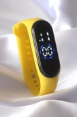 Sarı Renk Silikon Kordon Led Dokunmatik Saat - TJ-BS3452 - 1