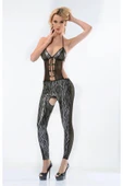Zebra Desenli Lame Vücut Çorabı-490 - 5