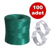 PİDOK SERA İPİ ORJİNAL BİTKİ KLİPSİ PAKETİ ŞEFFAF DOMATES KLİPSİ (TÜM BİTKİLER İLE UYUMLU KLİPS) 100 ADET - 1