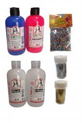Slime Slaym Yapma Seti 250ml* 4 adet + Toz Sim 2 Adet + Köpük - 1