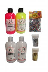 Slime Slaym Yapma Seti 250ml* 4 adet + Toz Sim 2 Adet + Köpük - 1