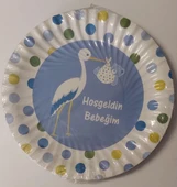 TABAK KARTON MAVİ HOŞGELDİN BEBEĞİM LEYLEKLİ - 1