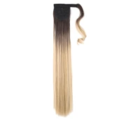 Bağlamalı Düz At Kuyruğu - Kahve / Bal Köpüğü Ombre ve Platin Işıltılı - 3