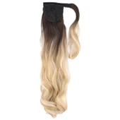 Bağlamalı Dalgalı At Kuyruğu - Kahve / Bal Köpüğü Ombre ve Platin Işıltılı - 3