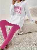 Lucky Life Kadın Uzun Kollu Kapşonlu Bağcıklı Viskon Iki Iplik Sweat - 2