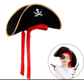 Nessiworld Çocuk Boy Kadife Jack Sparrow Denizci Kaptan Jack Korsan Şapkası 45x16 cm - 1