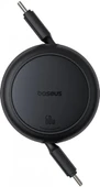 Baseus Free2Pull Mini Şarj Kablosu USB-C to USB-C 60W 1m - Siyah - 1