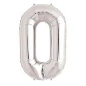 0 Rakam Folyo Balon Gümüş  40 İnç - 1
