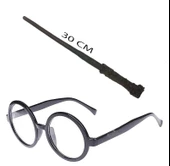 Harry Potter Asası 30 Cm Ve Siyah Çerçeveli Harry Potter Gözlüğü Seti - 1