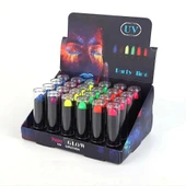 Karanlıkta Parlayan Yanan Uv Neon Ruj Yüz Boyama 6 Adet 6 Renk - 5