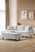 Kagu Corner Flavia Köşe Takımı Puflu Ekru - 1