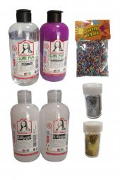 Slime Slaym Yapma Seti 250ml* 4 adet + Toz Sim 2 Adet + Köpük - 1