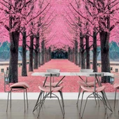 Pembe Ağaç Orman Manzaralı Duvar Kağıdı thumbnail 5