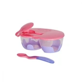 Bebedor 2 Bölmeli Tabak Ve Kaşık Seti 6+ Ay Pembe - 1