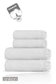 4'lü Beyaz Jelena Havlu Seti %100 Pamuk - 2 Adet El Havlusu 50x90 ve 2 Adet Banyo Havlusu 70x140 - 2