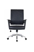 Koltukstilim   Berroni Siyah Deri Çalışma Koltuğu Ofis Koltuğu Büro Koltuğu Ofis Sandalyesi Krom Ayak thumbnail 1