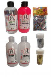 Slime Slaym Yapma Seti 250ml* 4 adet + Toz Sim 2 Adet + Köpük - 1