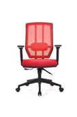 Koltukstilim Sera Kırmızı Pls Fileli Çalışma Koltuğu Ofis Koltuğu - 1