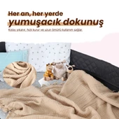 Huggy 4 Katlı %100 Pamuk Müslin Battaniye 100x130 - 7