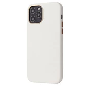 iPhone 12 Pro Kılıf PU Deri ve Kadife Kaplamalı Eyzi Premium Kapak Beyaz - 1