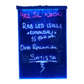 60x80 Cm RGB Yaz Sil LED Neon Tabela 3 Adet Kalemle Depo Tabela Reklam - 1