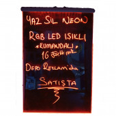 60x80 Cm RGB Yaz Sil LED Neon Tabela 3 Adet Kalemle Depo Tabela Reklam - 2