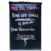 60x80 Cm RGB Yaz Sil LED Neon Tabela 3 Adet Kalemle Depo Tabela Reklam - 3