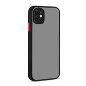 iPhone 11 Kenarları Renkli Arkası Buğulu Şık Hux Silikon Kılıf Siyah - 1