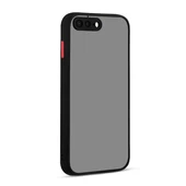 iPhone 8 Plus Kenarları Renkli Arkası Buğulu Şık Hux Silikon Kılıf Siyah - 1