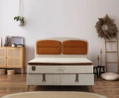 Minar Retro Baza Başlık - 150X200 Ceviz Ayak-Coco03 -Yastık Coco08 - 3