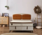 Minar Retro Baza Başlık - 180X200 Siyah Ayak-Coco03 -Yastık Coco08 thumbnail 1