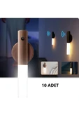 10 Adet Şarjlı Kablosuz Sensörlü Led Aplik Şarjlı Harekete Duyarlı Dokoratif Duvar Lambası thumbnail 1