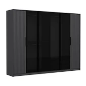 Minar Kale Luxe Soft 6 Kapaklı Mebran+Cam Dolap-Antrasit thumbnail 4