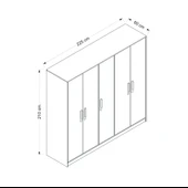 Minar Mitra 5 Kapak Dolap-Düz Beyaz-Artisan thumbnail 6