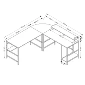 Minar Greta Köşe Masa Set (Led Işıklı) - Mat Siyah - 8