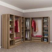 Minar Kale 190 8 Füme Cam Kapaklı 4Ç Köşe Dolap Dore Füme Cam thumbnail 6