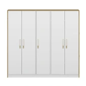 Minar Mitra 5 Kapak Dolap-Düz Beyaz-Artisan thumbnail 5