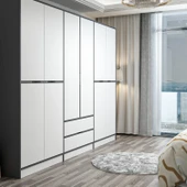 Minar Elina 6 Kapaklı Dolap Antrasit Beyaz thumbnail 4