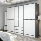 Minar Elina 6 Kapaklı Dolap Antrasit Beyaz thumbnail 3