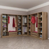 Minar Kale 190 9 Füme Cam Kapaklı 4Ç Köşe Dolap Dore Füme Cam thumbnail 4